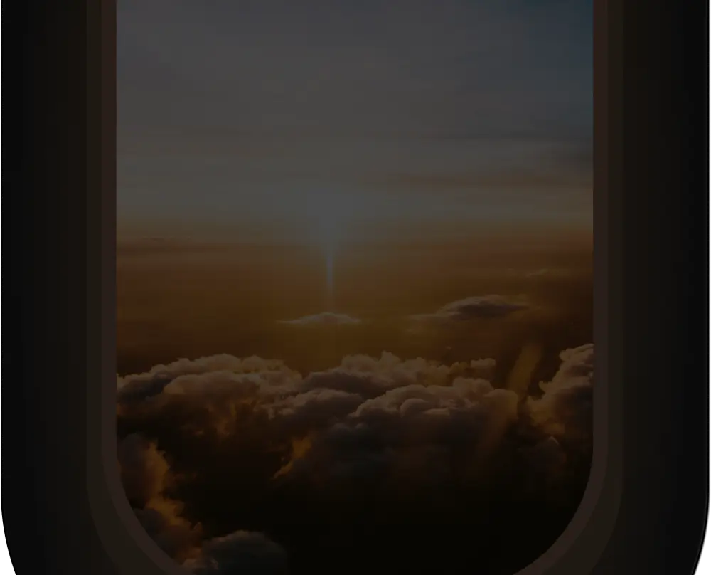 Airplane window (dark mode)